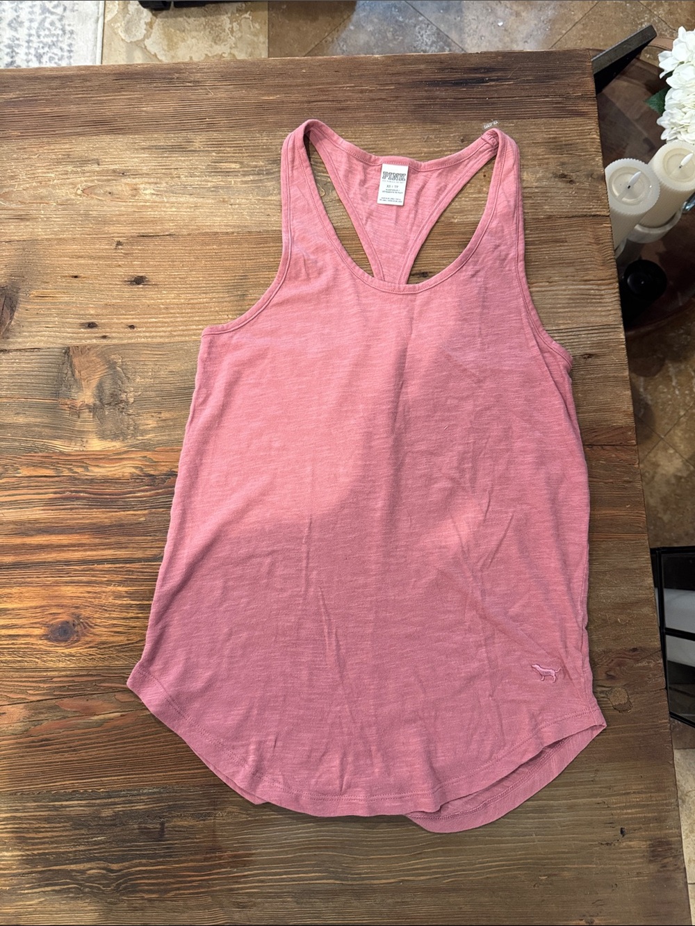 PINK Victoria's Secret Rose Pink & Lilac Racerback Tanks (2)